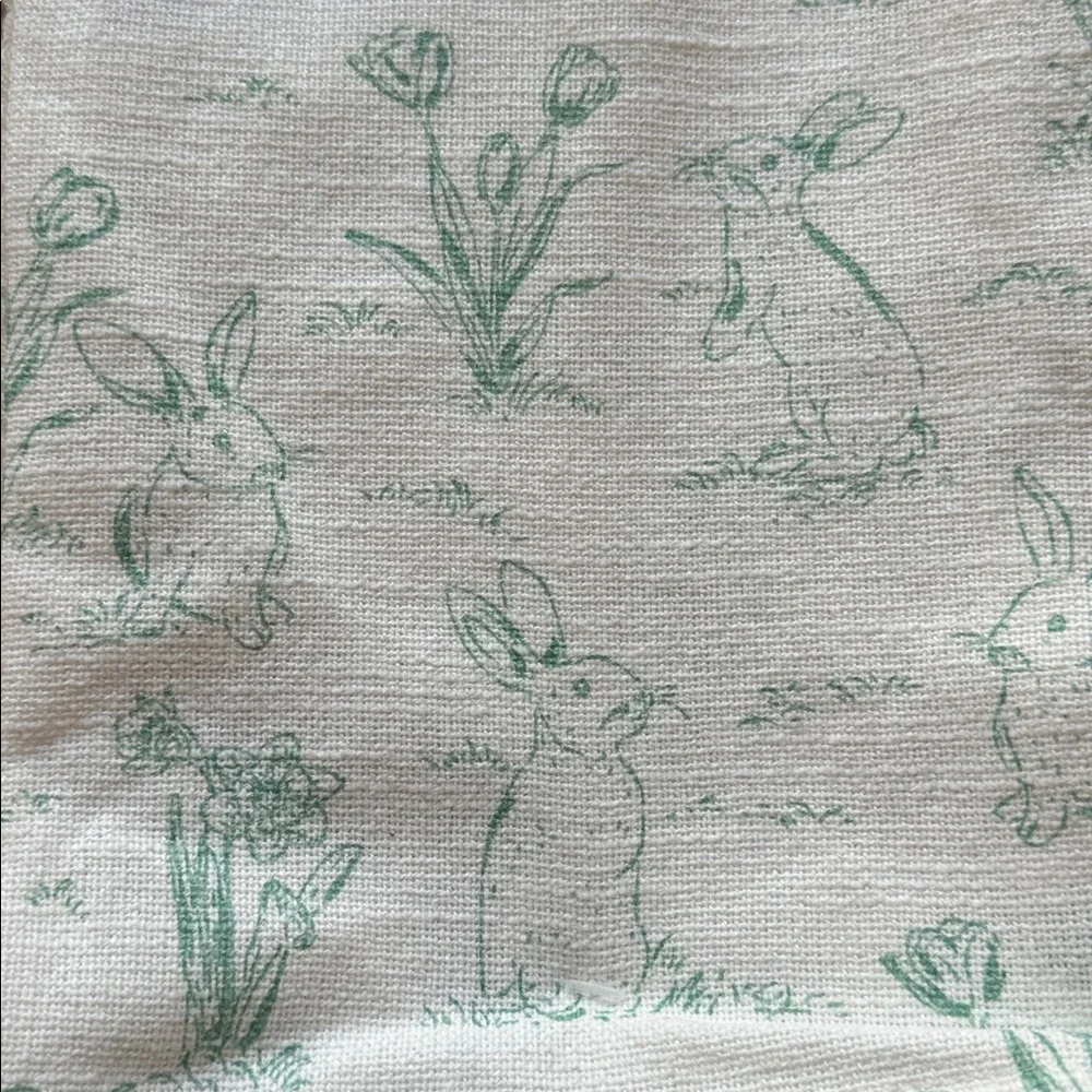 Set of 5 Shabby Chic bunny-themed kitchen towels